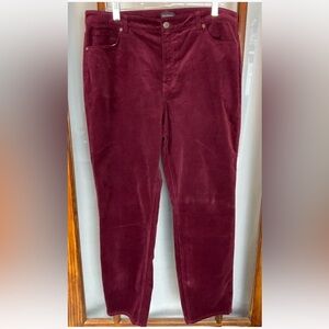Talbots Corduroy Straight Leg Pants Womens 16 Red 5 Pocket Straight Leg